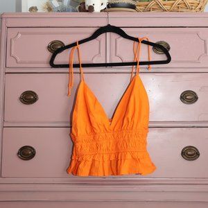 Cute orange tank top with tie straps